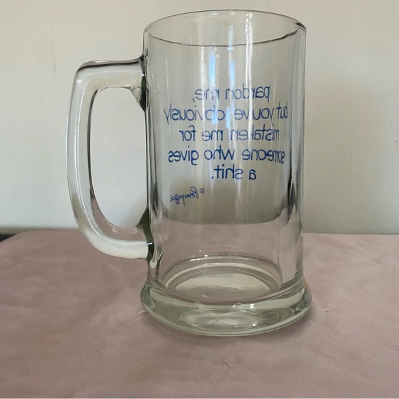 Funny Pardon Me Clear Glass Beer Mug - Picture 3 of 3